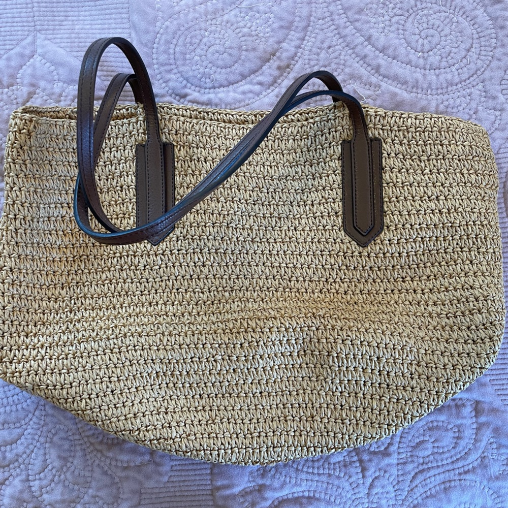 J.Crew woven straw shoulder bag